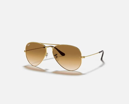 AVIADOR RB3025 - DOURADO COM LENTE MARROM DEGRADE