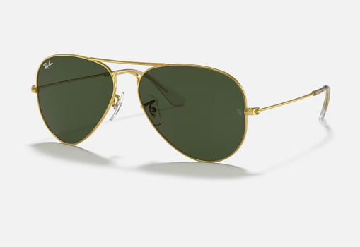 AVIADOR RB3025 - DOURADO COM LENTE VERDE G15